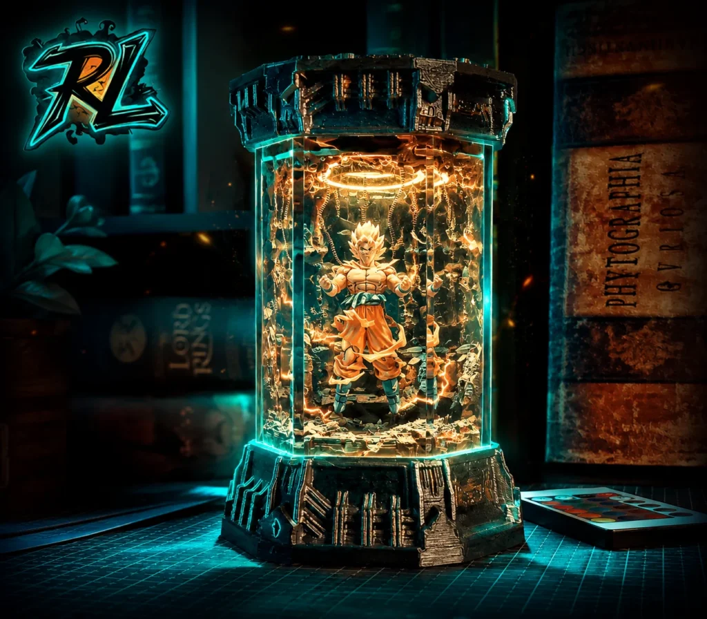 Epoxy Resin: Decoding Its Applications In Every Field 3 A decorative anime-themed lamp displayed on a desk, creating a dramatic atmosphere with its powerful lighting effects