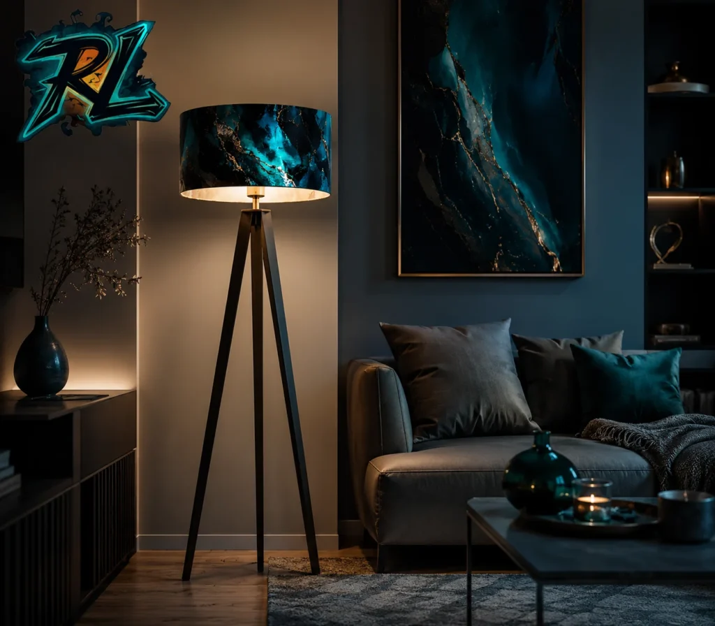 Floor Lamp With Ideas: Unique Handcrafted Decor Designs 2 Minimalist Nordic tripod floor lamp enhancing the ambiance of a contemporary living area