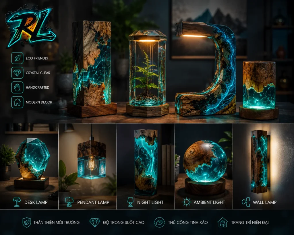 Natural Resins Examples And Uses: Key Facts You Should Know 1 Crystal clear eco friendly bio resin handcrafted lamp for modern home decor