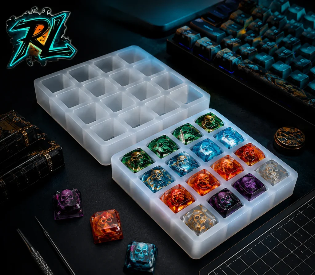 Resin Keycaps Mold: Professional Keyboard Casting Guide 1 Resin Keycaps Mold: High-quality silicone resin keycaps mold for casting artisan keyboard keys