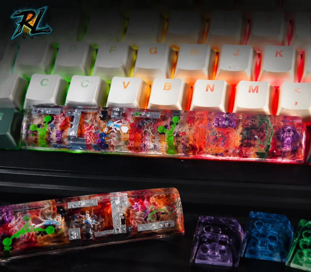 Resin Keycaps Spacebar - Premium Handcrafted Artisan Keycap 4 Resin Keycaps Spacebar: Elevate your workspace with this handcrafted spacebar, showcasing Rick and Morty’s chaotic energy inside a unique, high-detail resin piece for your mechanical keyboard