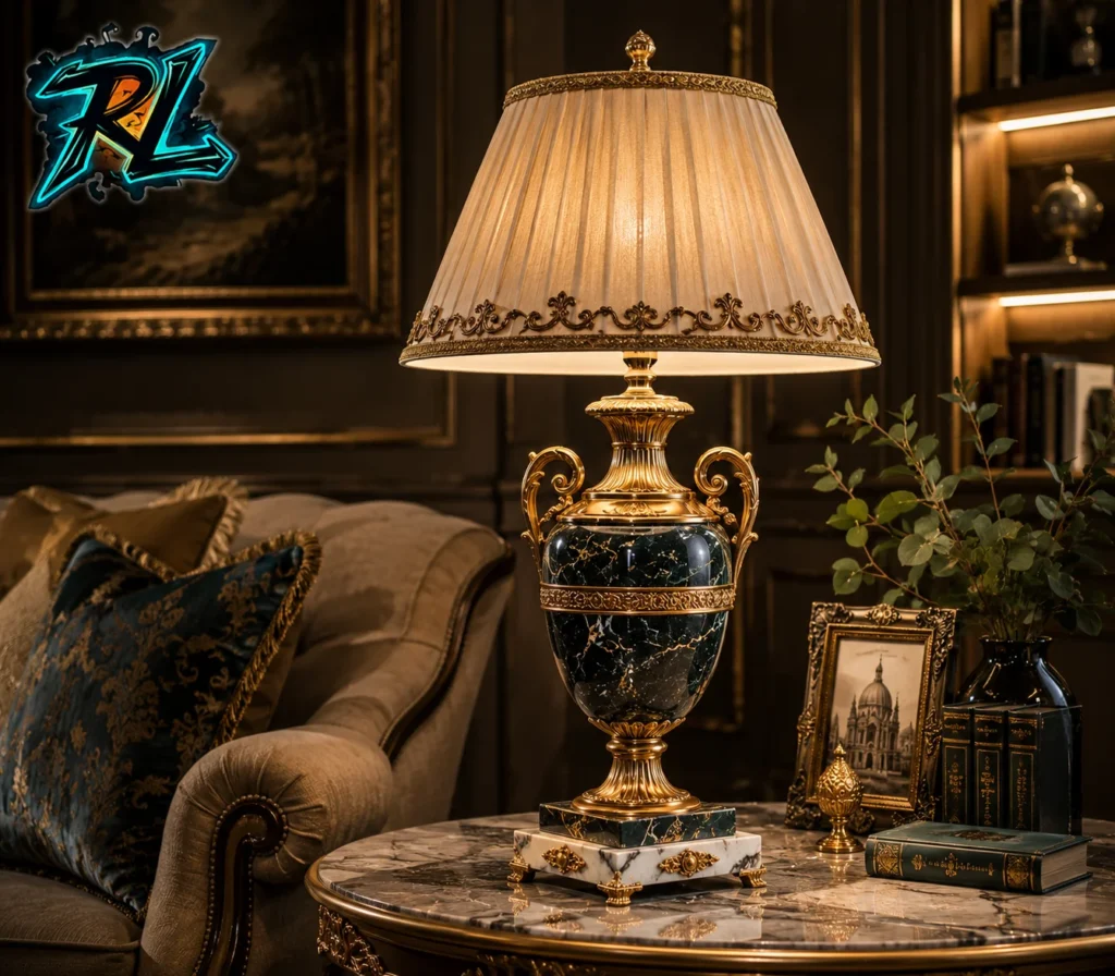 Table Lamp Ideas For living Room: Style Your Home Now 3 The perfect combination of a marble base and gold-plated metal in luxury table lamp ideas for the living room