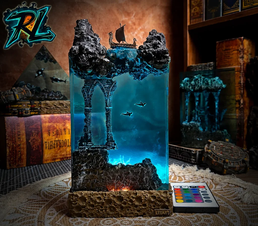 Table Lamp Ideas For living Room: Style Your Home Now 4 This majestic ocean whale resin lamp is the perfect table lamp ideas for living room for art enthusiasts seeking a touch of elegance
