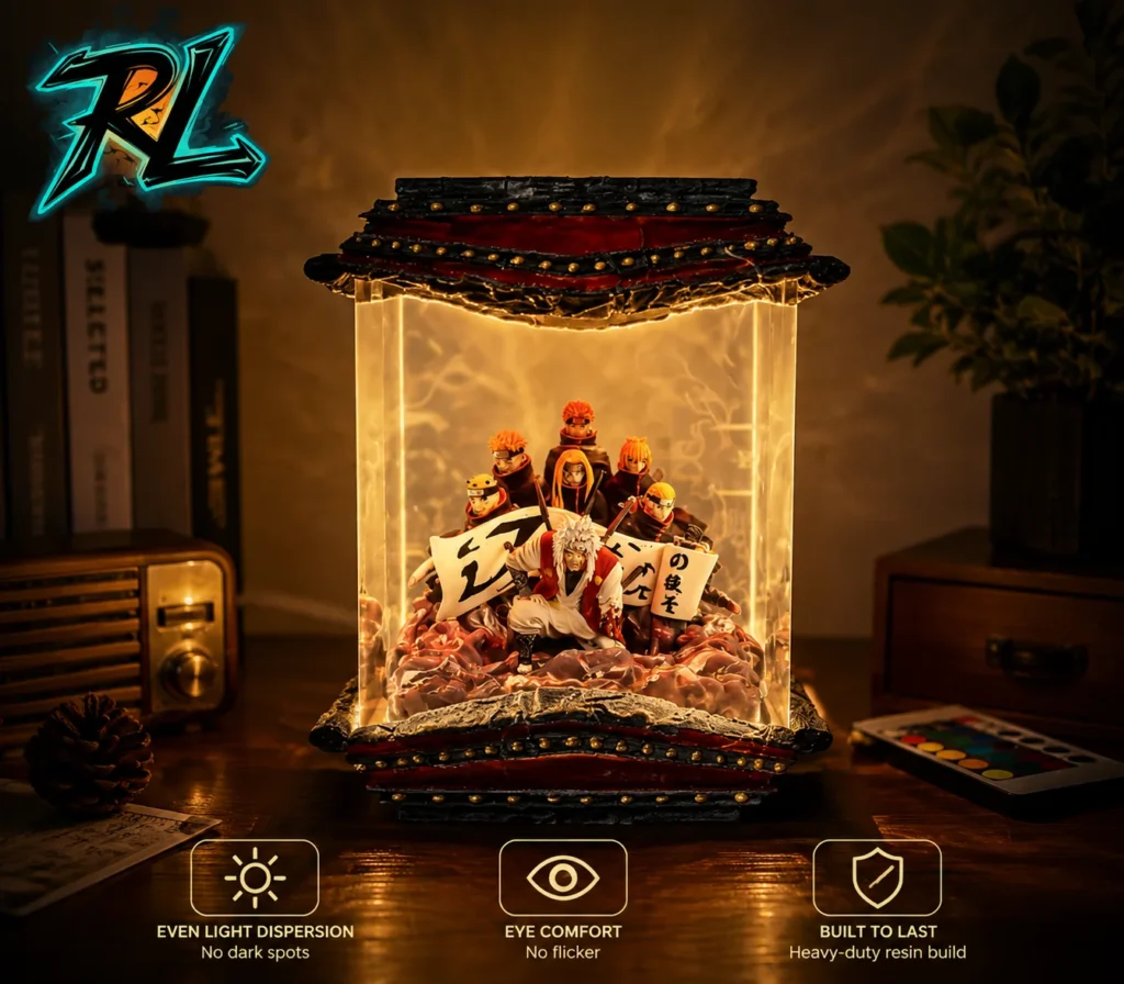 3D Anime Lamp The Ultimate Resin Lighting Art For Otaku 4 Perfectly diffused light scattering without hot spots from a heavy duty resin embedded 3D anime lamp art piece