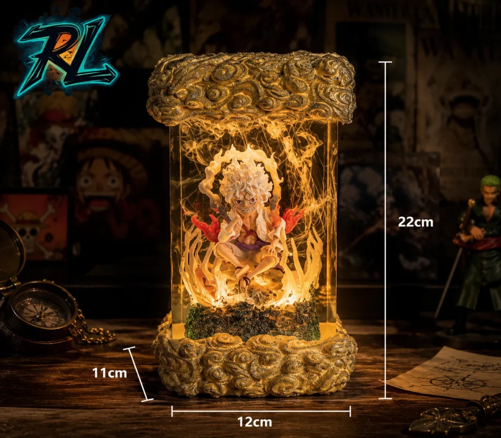 Anime lamp One Piece Elevates Your Otaku Bedroom Setup 2 The majestic pose of the pirate captain perfectly captured inside the premium anime lamp One Piece collection