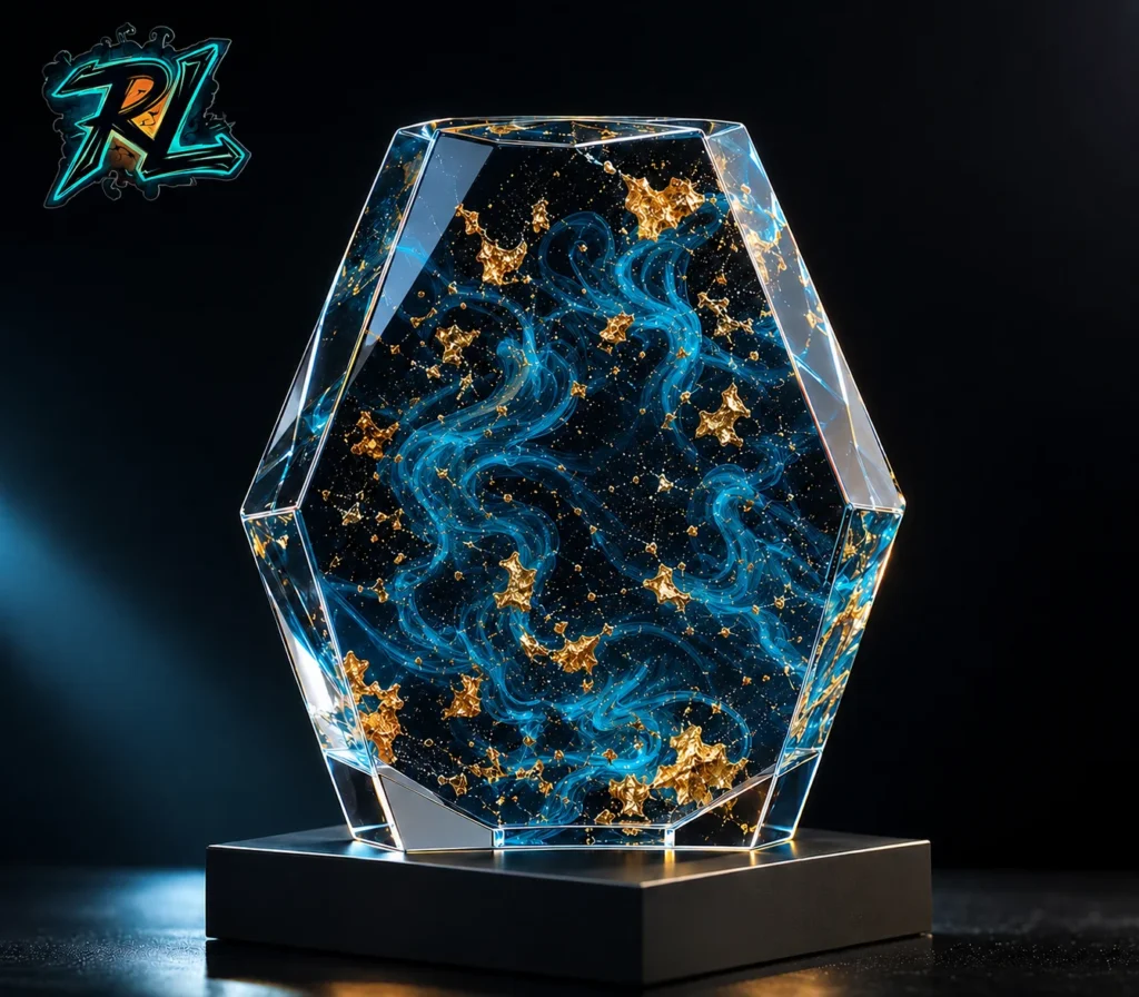 What Is Resin In Chemistry From Polymers To Lamp Art 2 Crystalline hexagonal epoxy prism resin lamp containing a detailed Venom anti-hero figure, emitting a bright blue light from the top and bottom industrial bases