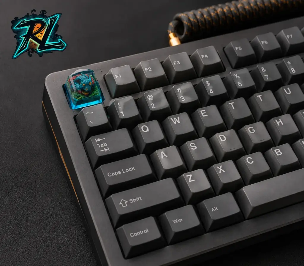 Custom Artisan Keycaps: Complete Guide For Keyboard Fans 2 A 1u artisan sits on the Escape key, adding a bold focal point without disrupting the main typing area.