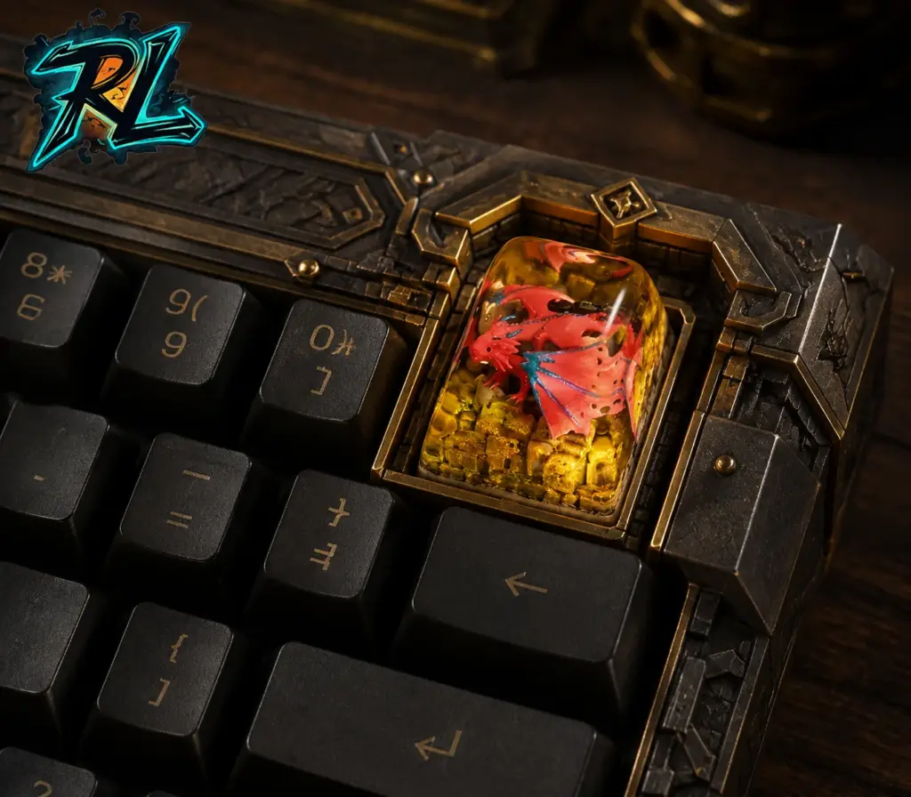 Dwarven Keyboard: Forge A Mountain-King Setup For Your Desk 3 The Ancient Wyrm Keycap coils in jewelry-grade resin, a favorite guardian-dragon pick for any Dwarven keyboard vault theme.