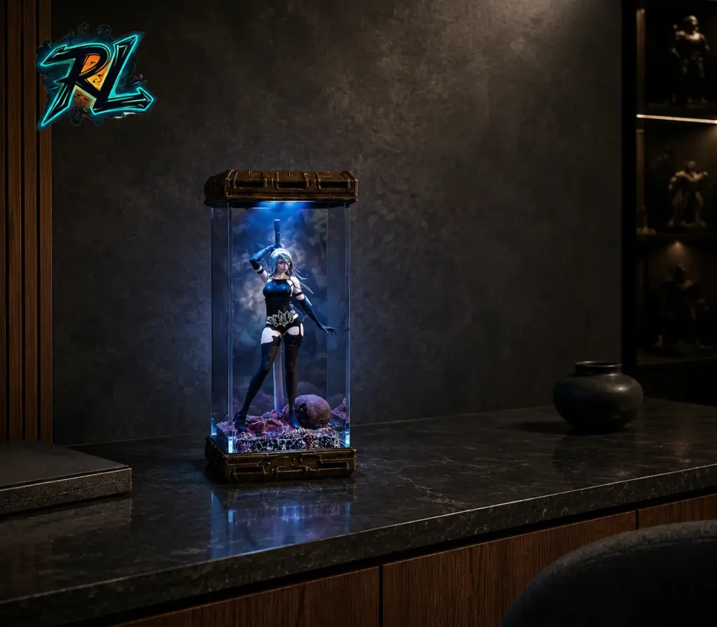 How to Choose Resin Lamp Size for Every Room and Surface 4 A 14 × 14 × 32 cm collector lamp anchors a spacious console as an illuminated statement artwork.