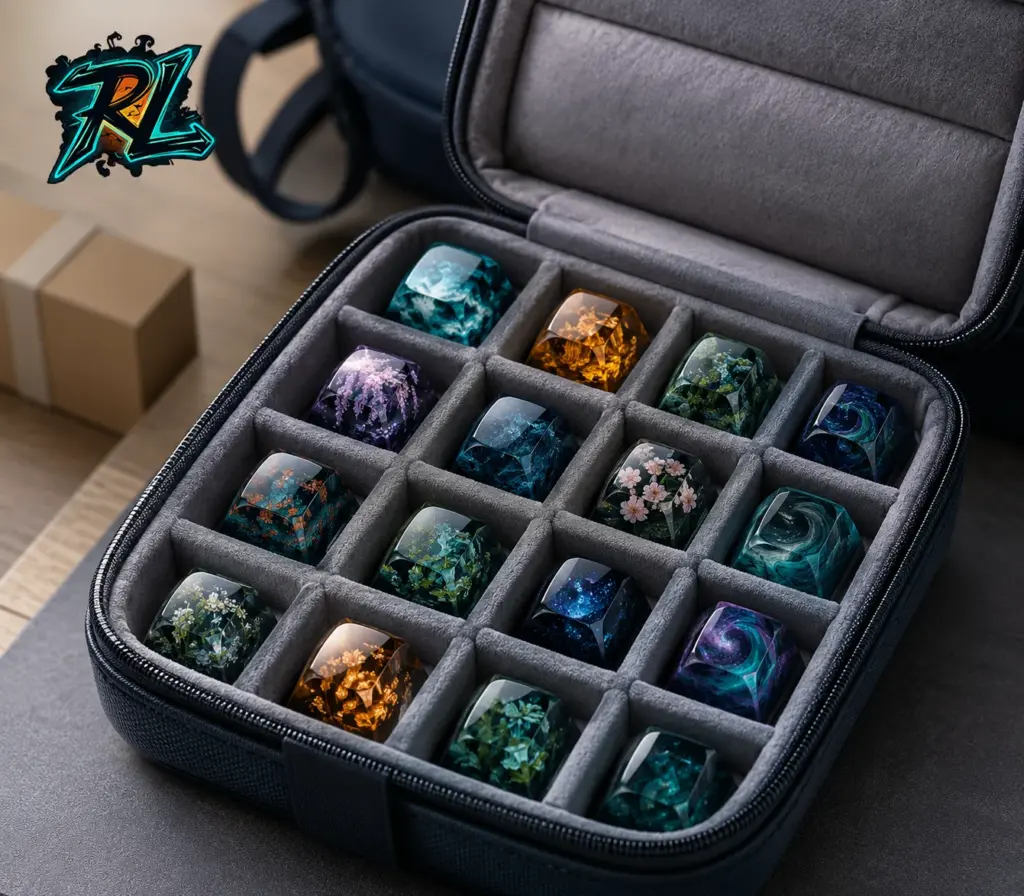 How to Clean Resin Keycaps Safely and Preserve Shine 5 How to clean resin keycaps: Separate cushioned compartments protect polished resin keycaps from scratches during storage and transportation.